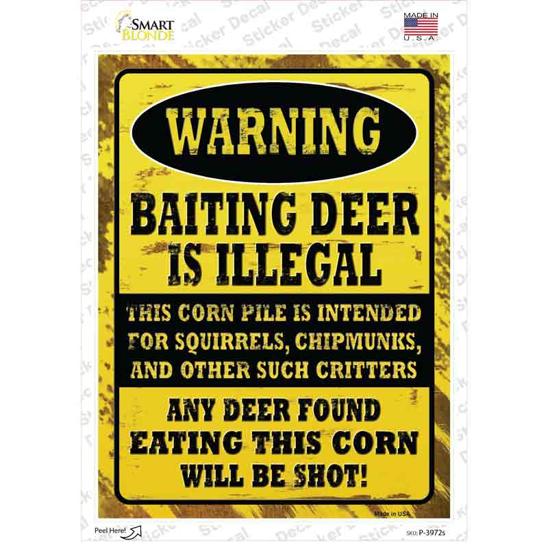 Deer Baiting Illegal Novelty Rectangle Sticker Decal