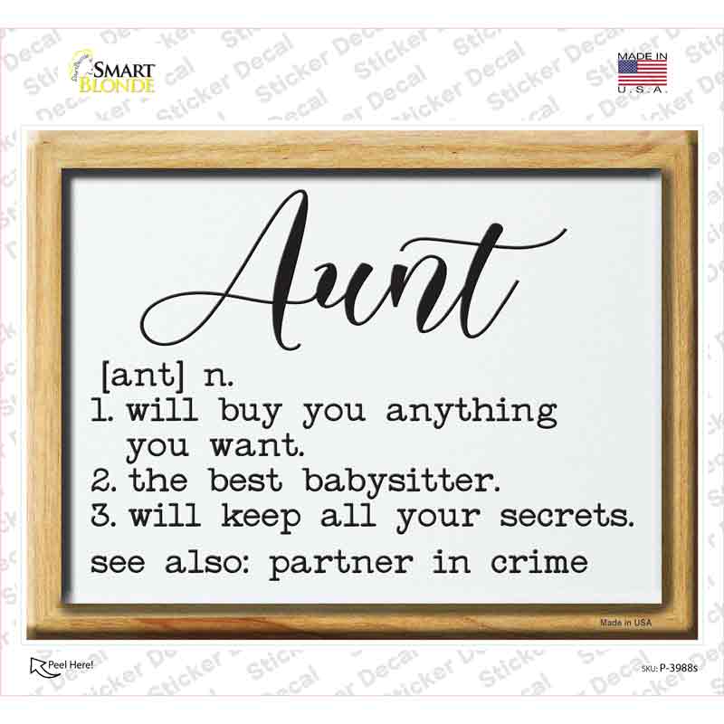 Aunt Definition Novelty Rectangle Sticker Decal
