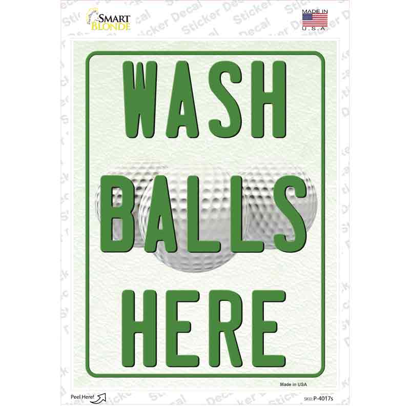 Wash Balls Here Novelty Rectangle Sticker Decal