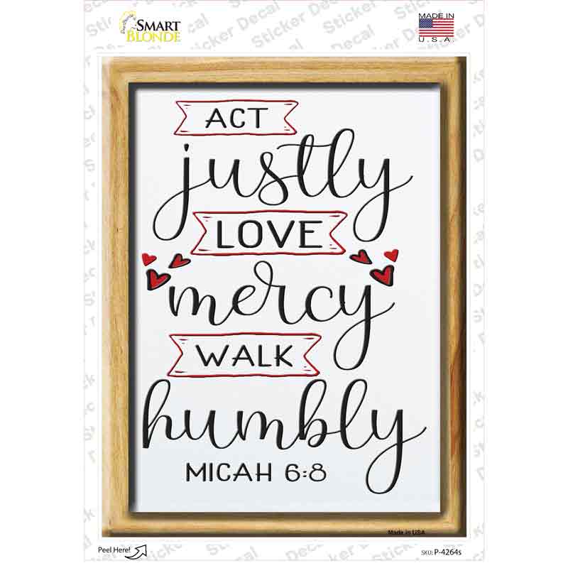 Walk Humbly Micah 6 8 Novelty Rectangle Sticker Decal