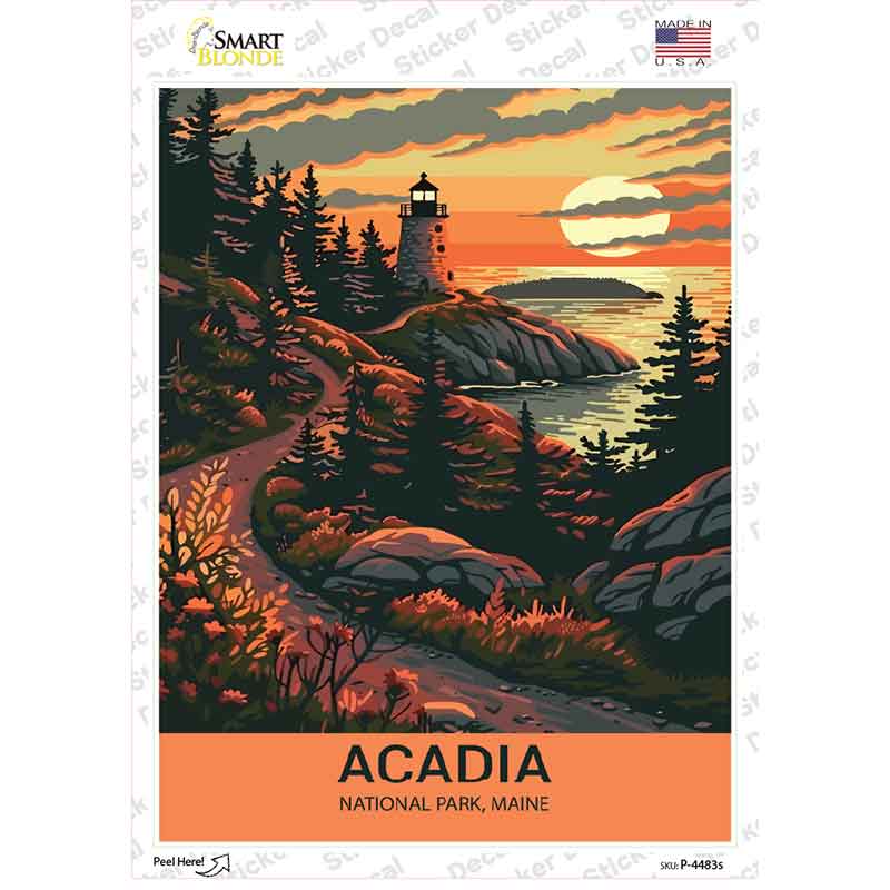 Acadia Maine Novelty Rectangle Sticker Decal P-4483s