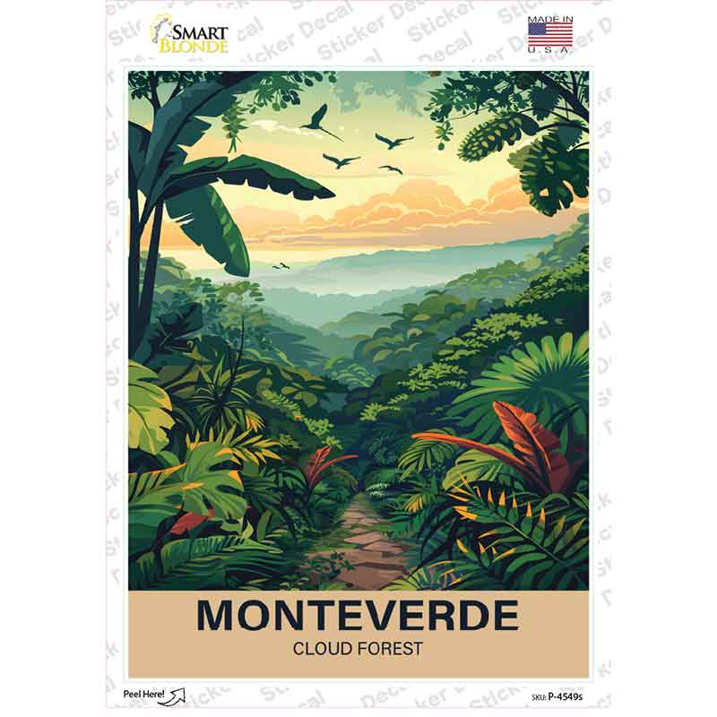 Monteverde Cloud Forest Novelty Rectangle Sticker Decal P-4549s