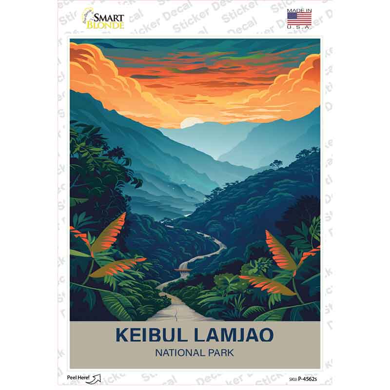 Keibul Lamjao National Park Novelty Rectangle Sticker Decal P-4562s