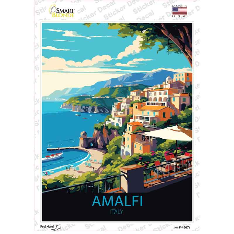 Amalfi Italy Novelty Rectangle Sticker Decal P-4567s