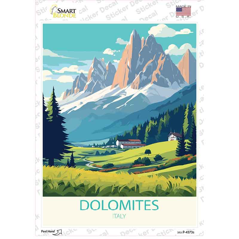 Dolomites Italy Novelty Rectangle Sticker Decal P-4573s