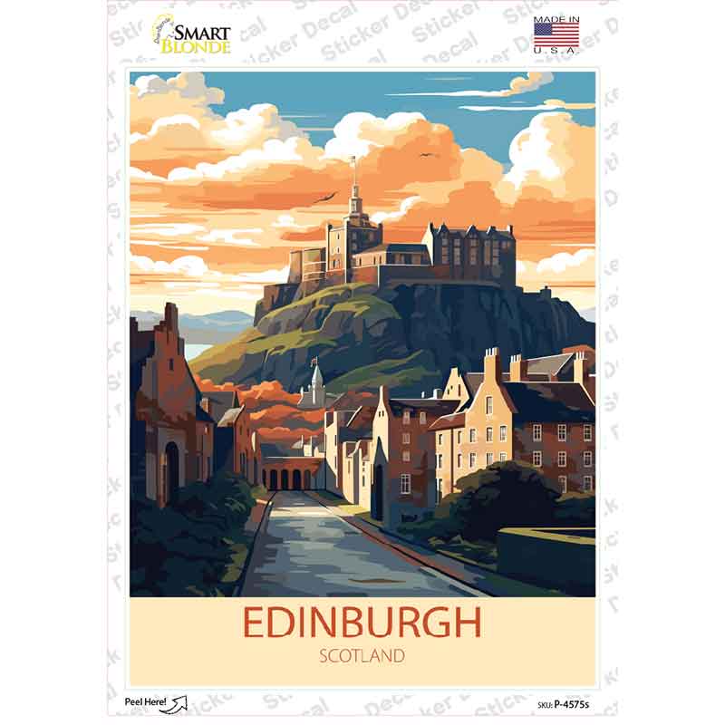 Edinburgh Scotland Novelty Rectangle Sticker Decal P-4575s