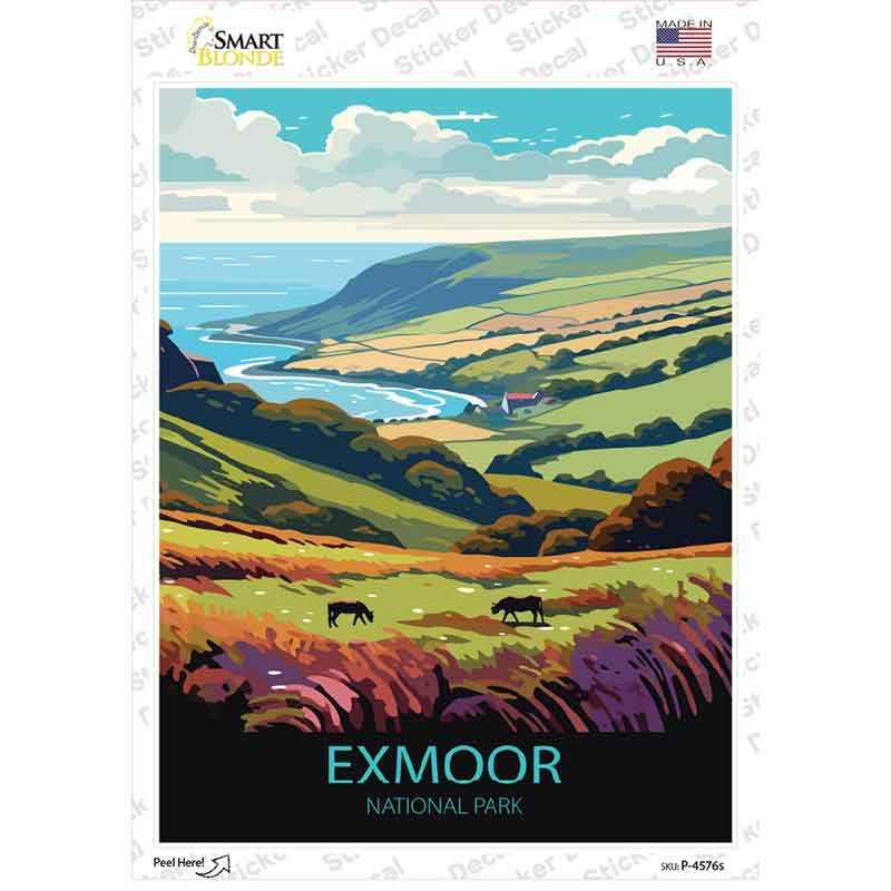 Exmoor National Park Novelty Rectangle Sticker Decal P-4576s