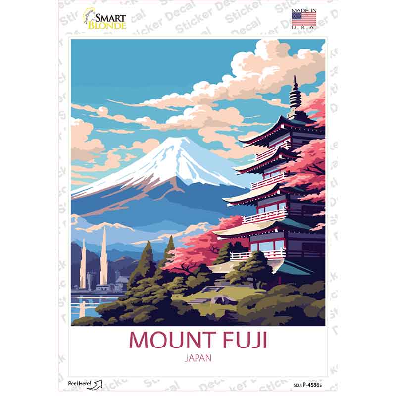 Mount Fuji Japan Novelty Rectangle Sticker Decal P-4586s