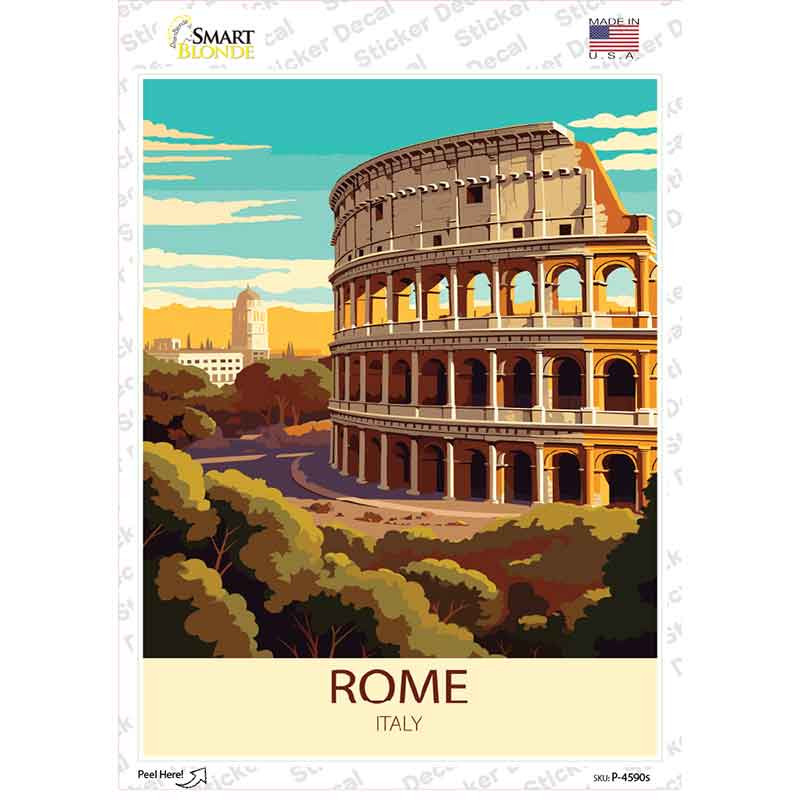 Rome Italy Novelty Rectangle Sticker Decal P-4590s