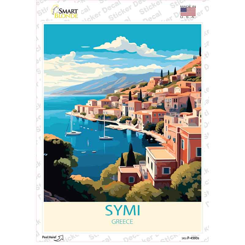 Symi Greece Novelty Rectangle Sticker Decal P-4593s