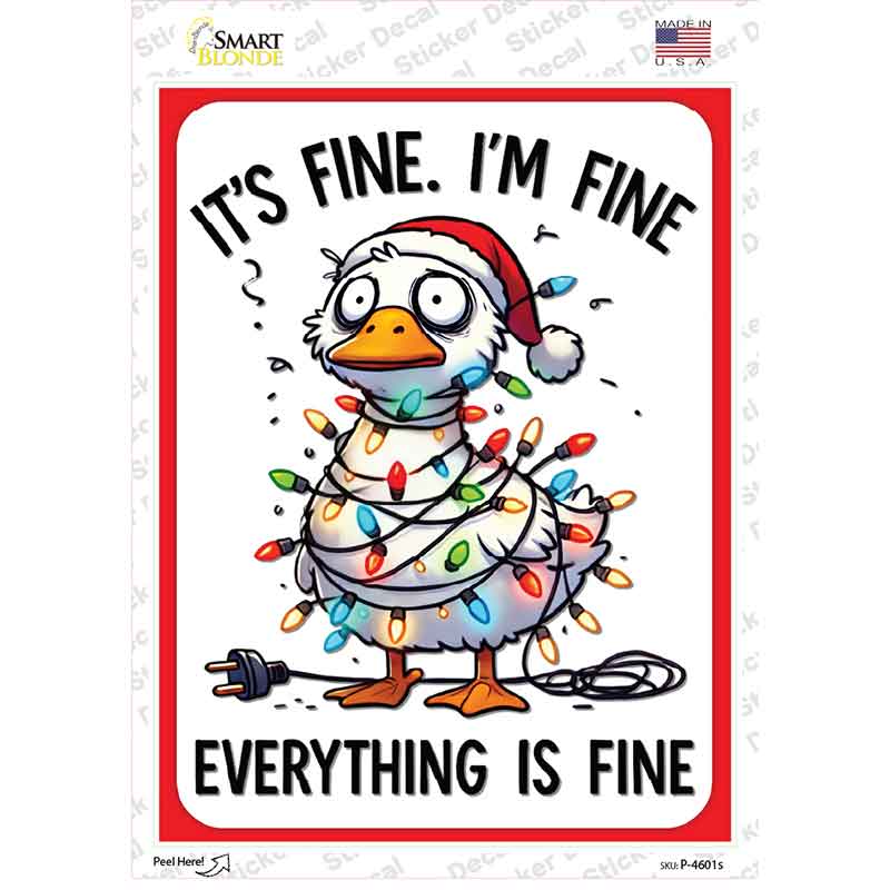 Everything is Fine Novelty Rectangle Sticker Decal P-4601s
