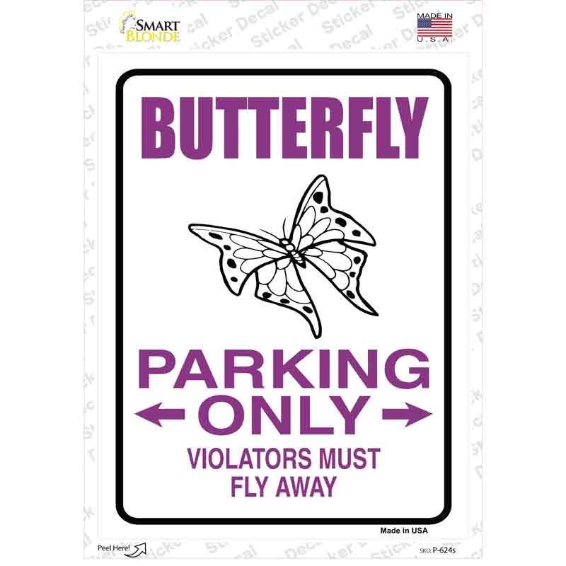 Butterfly Only Novelty Rectangle Sticker Decal