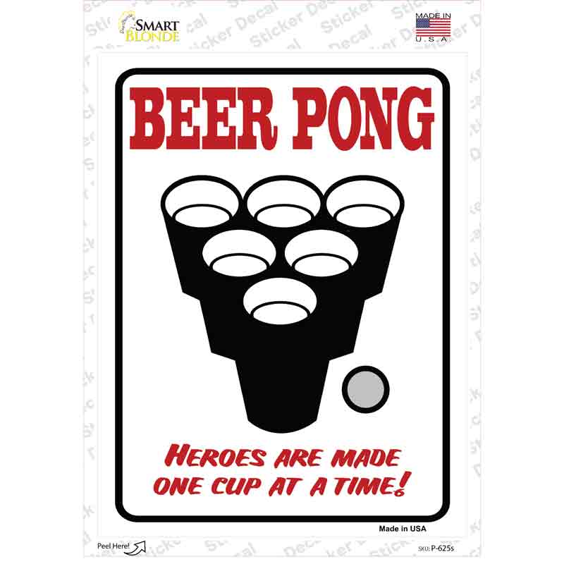 Beer Pong Novelty Rectangle Sticker Decal
