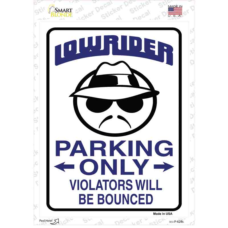 Lower Rider Parking Novelty Rectangle Sticker Decal