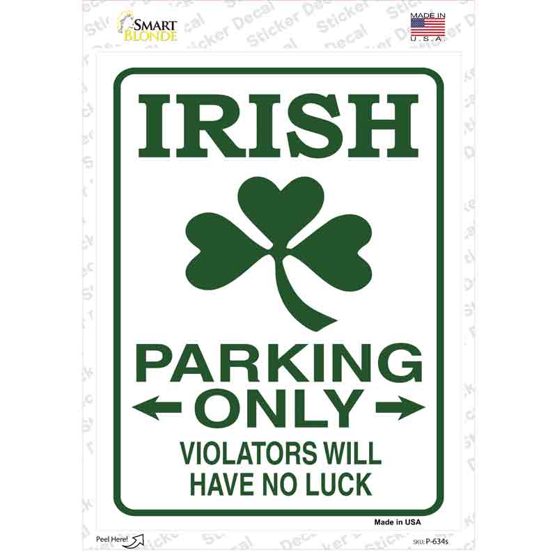 Irish Only Novelty Rectangle Sticker Decal