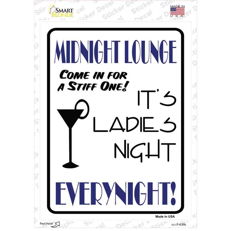 Midnight Lounge Novelty Rectangle Sticker Decal