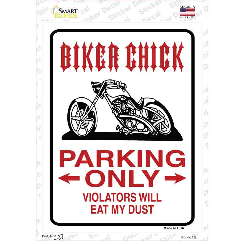 Biker Chick Only Novelty Rectangle Sticker Decal