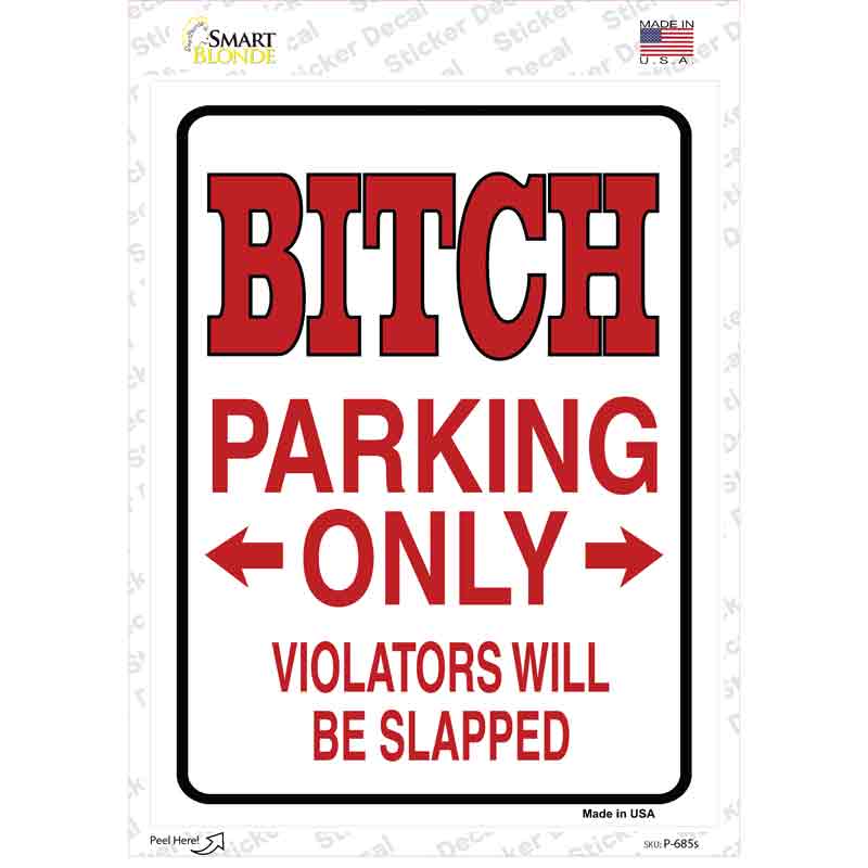 Bitch Only Novelty Rectangle Sticker Decal