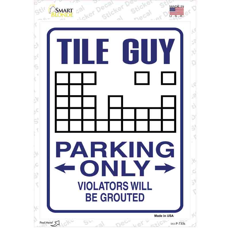Tile Guy Parking Novelty Rectangle Sticker Decal