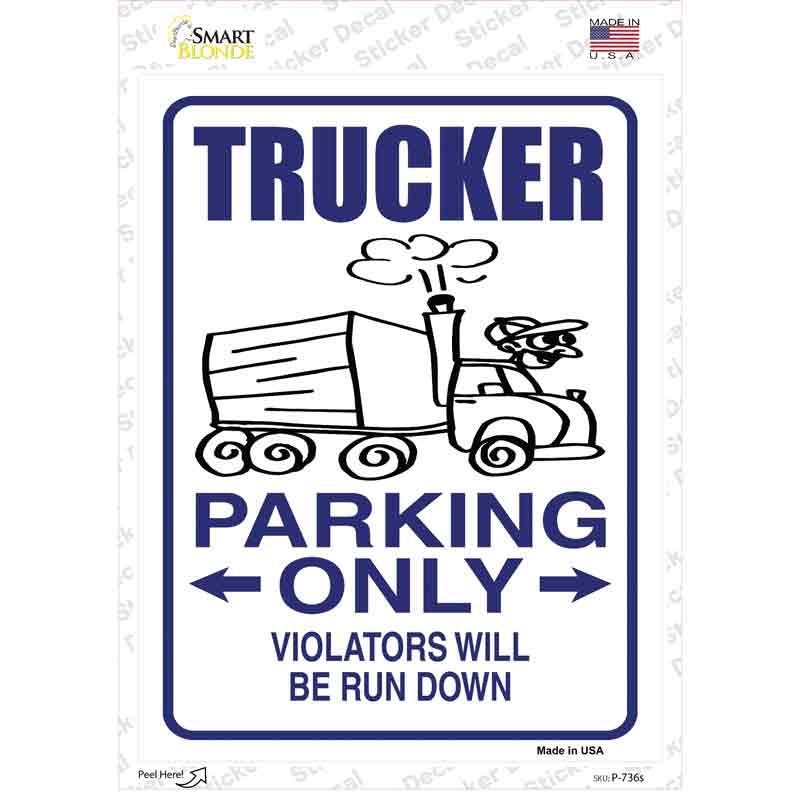 Trucker Only Novelty Rectangle Sticker Decal