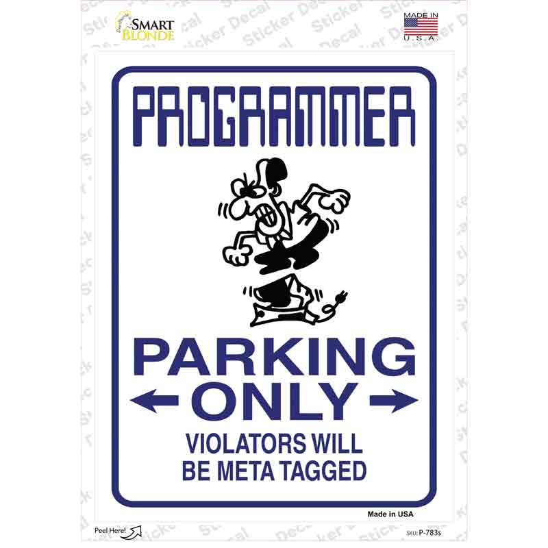 Programmer Only Novelty Rectangle Sticker Decal