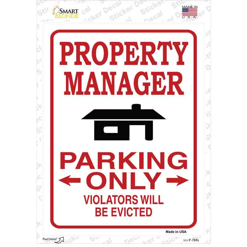 Property Manager Only Novelty Rectangle Sticker Decal