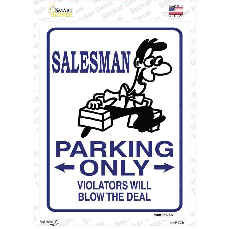 Salesman Only Novelty Rectangle Sticker Decal