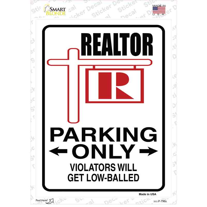 Realtor Only Novelty Rectangle Sticker Decal