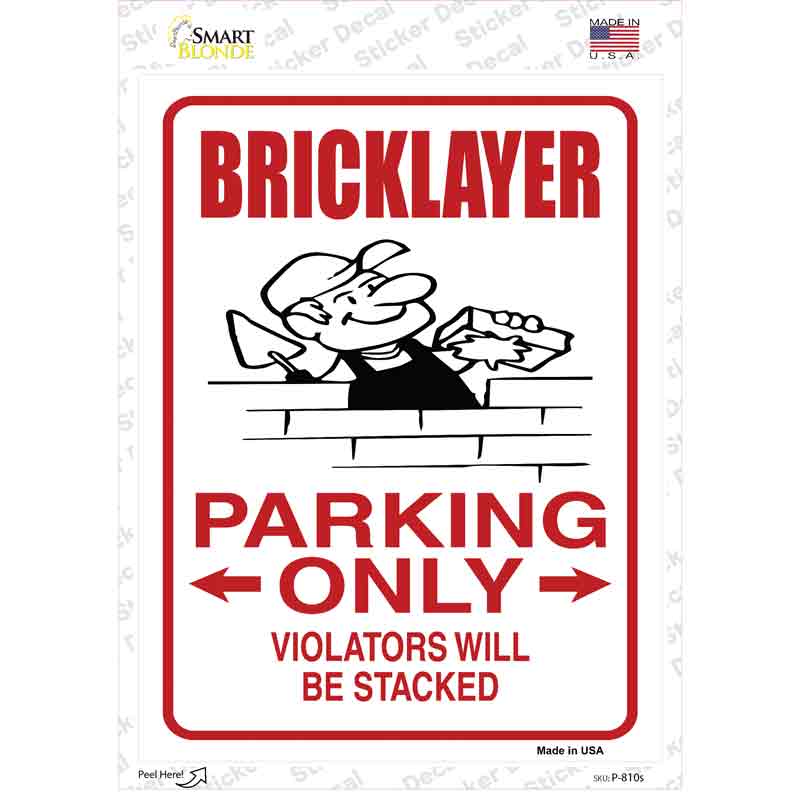 Brick Layer Only Novelty Rectangle Sticker Decal