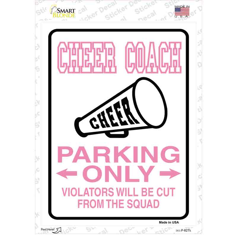 Cheer Coach Only Novelty Rectangle Sticker Decal