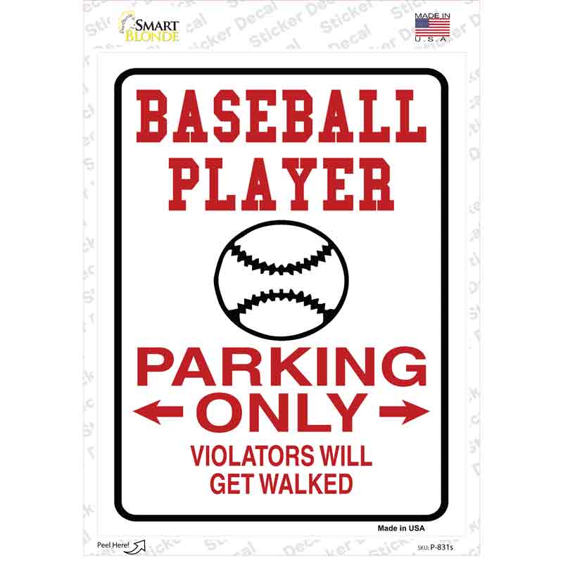 Baseball Only Novelty Rectangle Sticker Decal