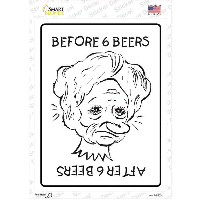 Before And After Novelty Rectangle Sticker Decal