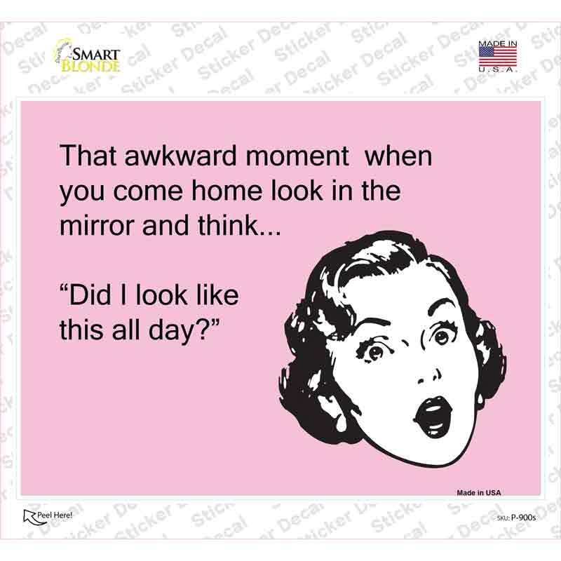 Did I look like that all day Novelty Rectangle Sticker Decal