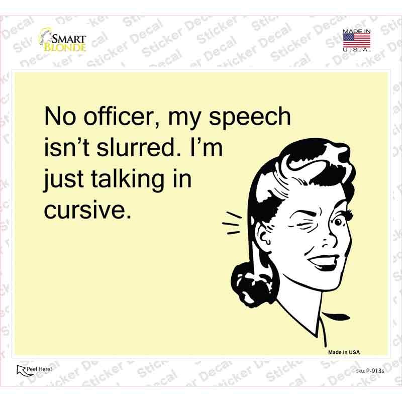 Just talking in cursive Novelty Rectangle Sticker Decal