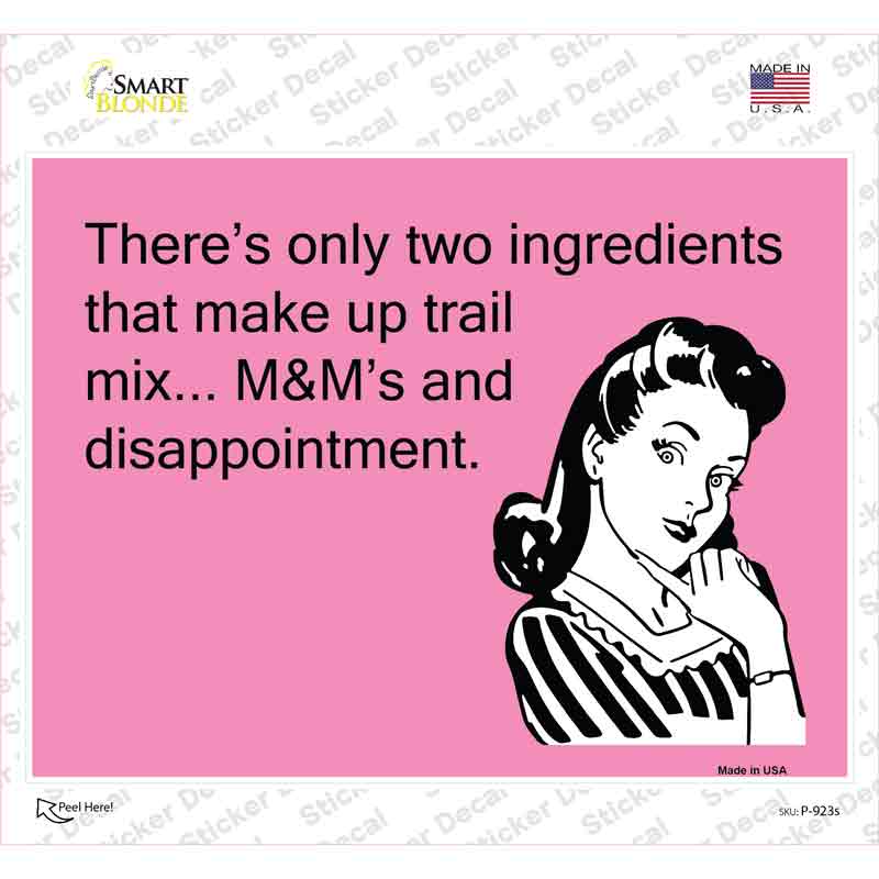 M&Ms And Disappointment Novelty Rectangle Sticker Decal