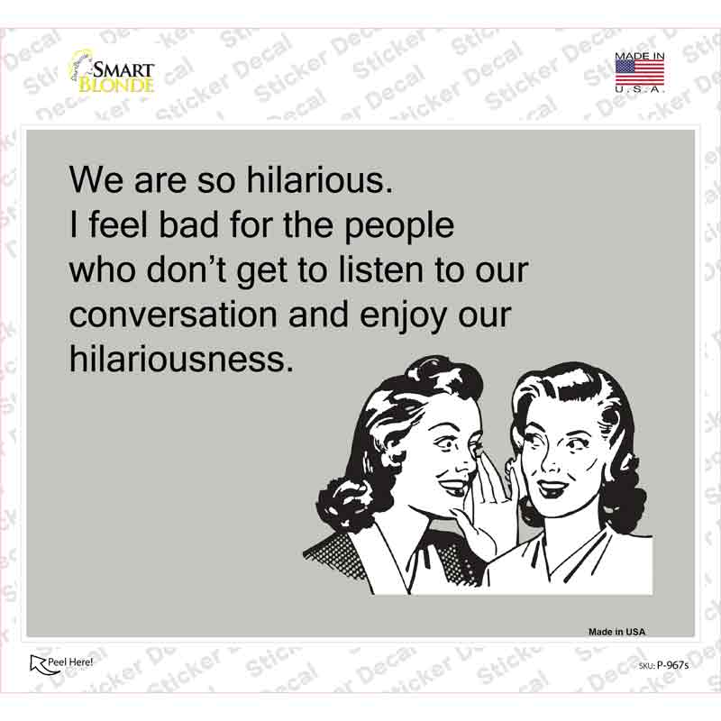 We Are So Hilarious Novelty Rectangle Sticker Decal