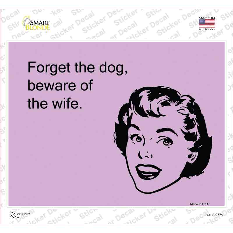 Beware Of The Wife Novelty Rectangle Sticker Decal