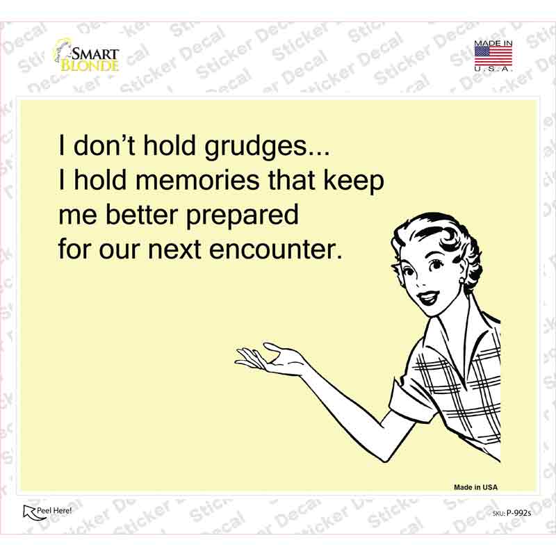 I dont hold grudges Novelty Rectangle Sticker Decal