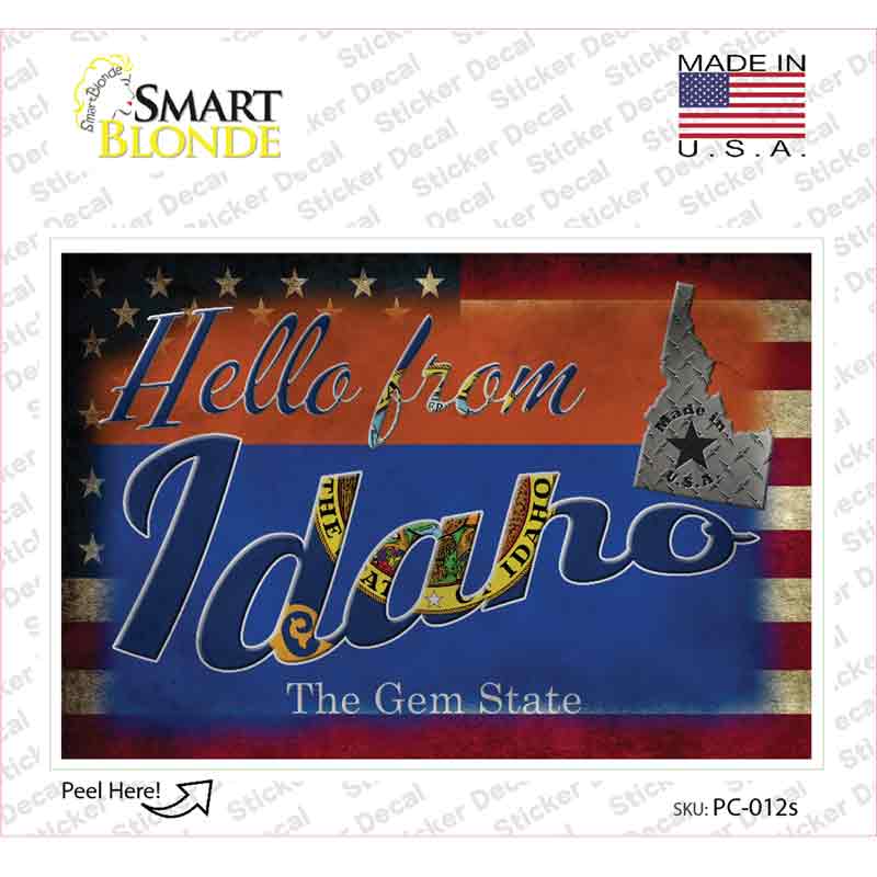 Hello From Idaho Novelty Postcard Sticker Decals