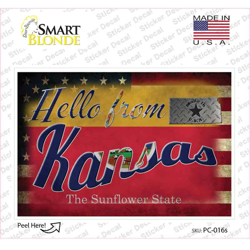 Hello From Kansas Novelty Postcard Sticker Decals