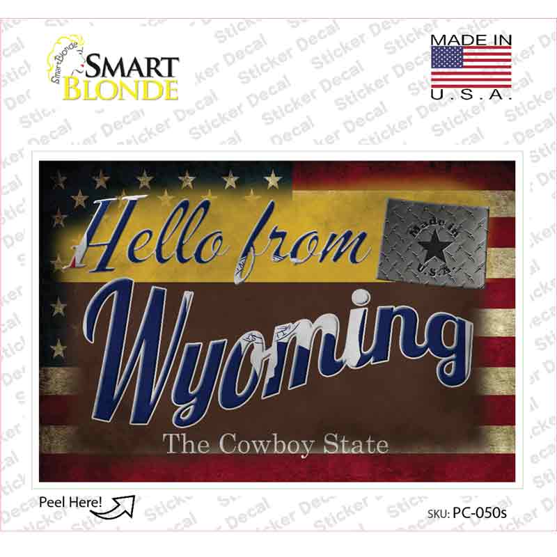 Hello From Wyoming Novelty Postcard Sticker Decals