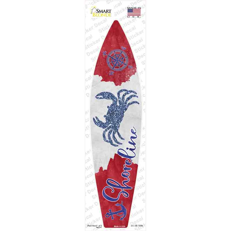 Crab Shoreline Novelty Surfboard Sticker Decal
