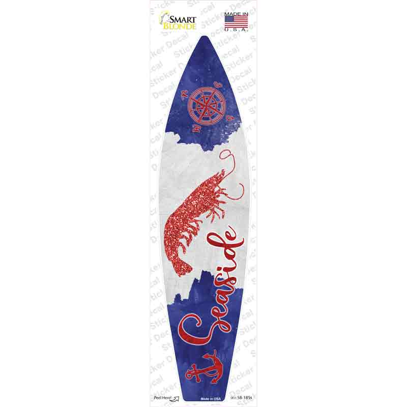 Shrimp Seaside Novelty Surfboard Sticker Decal