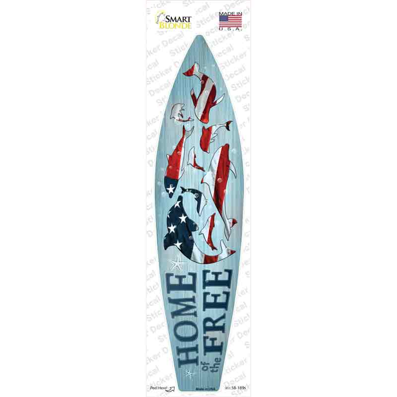 Home of the Free Novelty Surfboard Sticker Decal