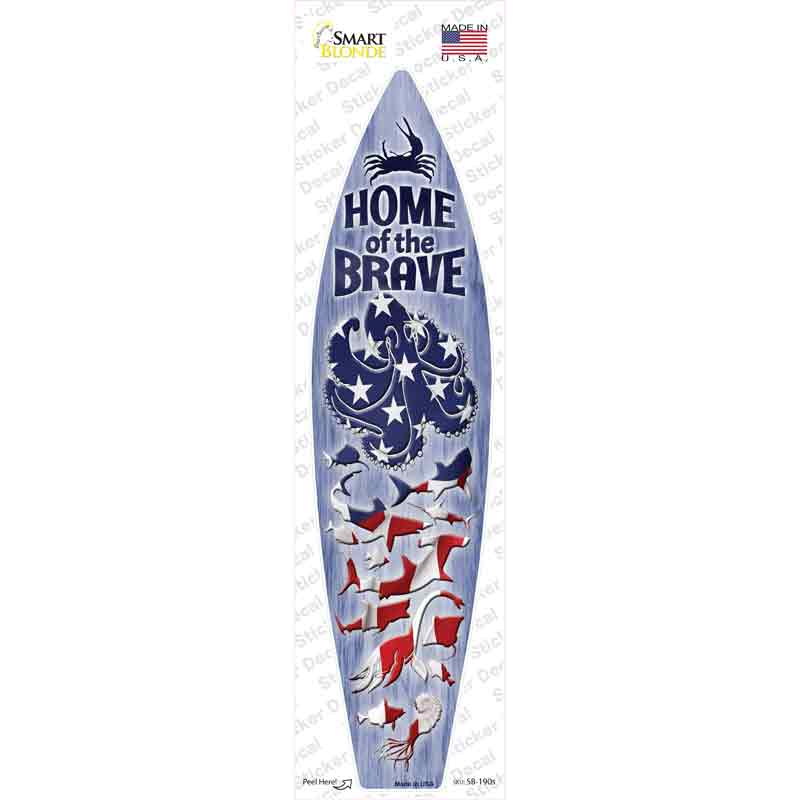 Home of the Brave Novelty Surfboard Sticker Decal