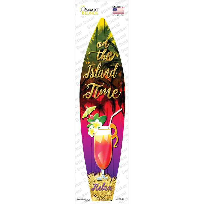 On Island Time Novelty Surfboard Sticker Decal