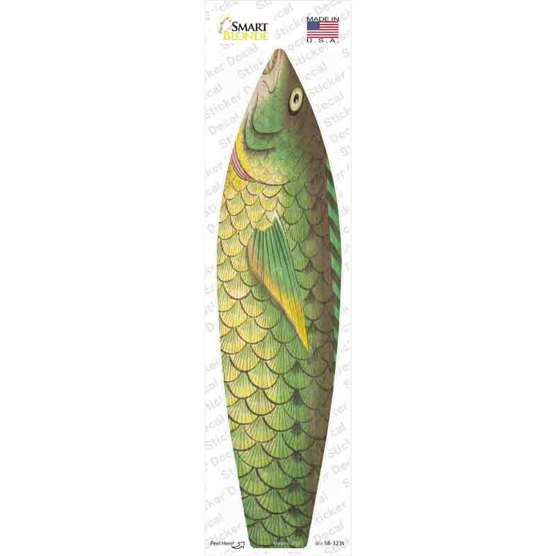 Green Fish Novelty Surfboard Sticker Decal