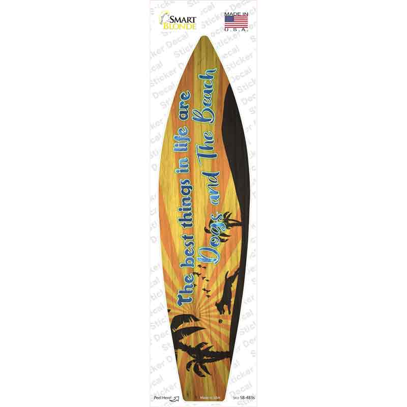Dogs and The Beach Novelty Surfboard Sticker Decal