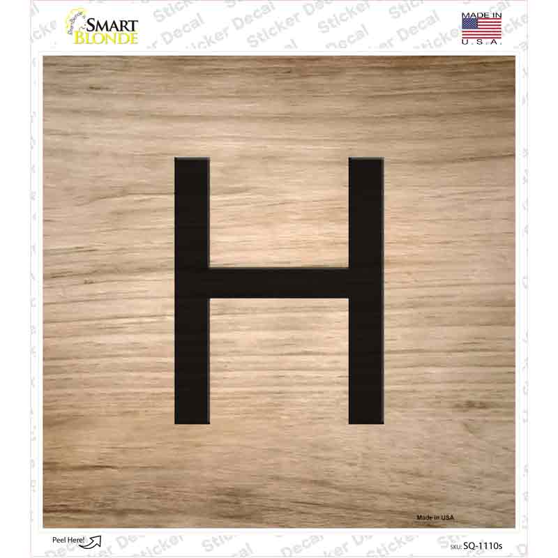 H Letter Tile Novelty Square Sticker Decal