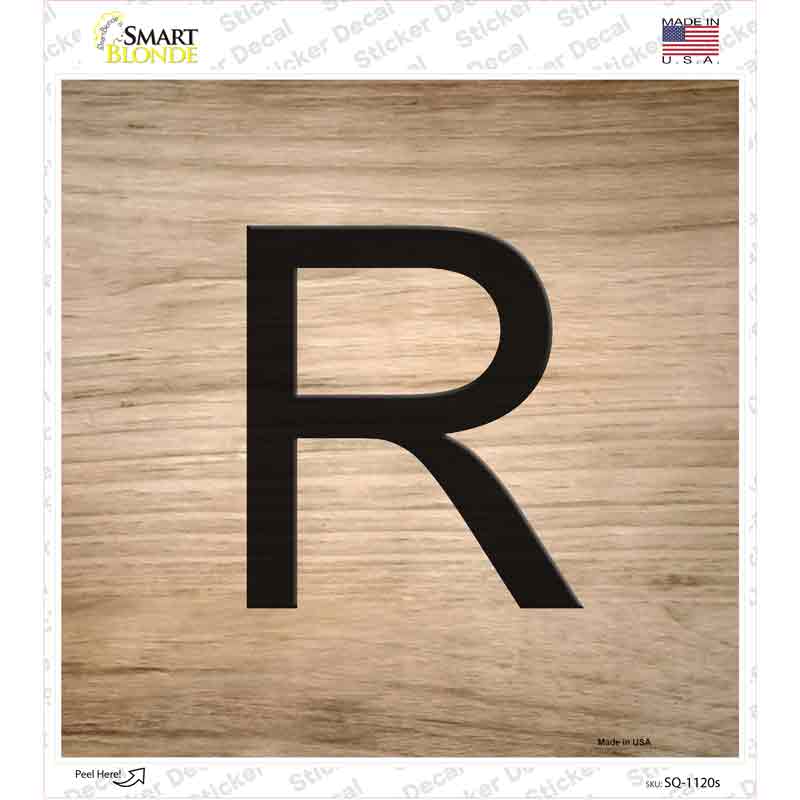 R Letter Tile Novelty Square Sticker Decal